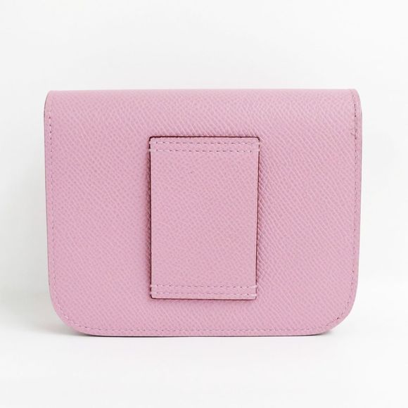 Hermes Constance Slim Compact Wallet Accessory Mauve Silvestre Silver Pink - Picture 2 of 6